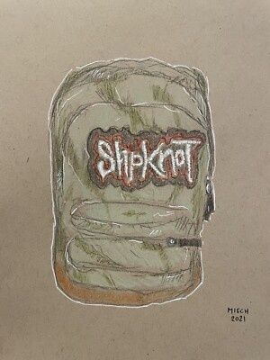 Handgezeichnetes Skateboard mit auffälligem „Slipknot